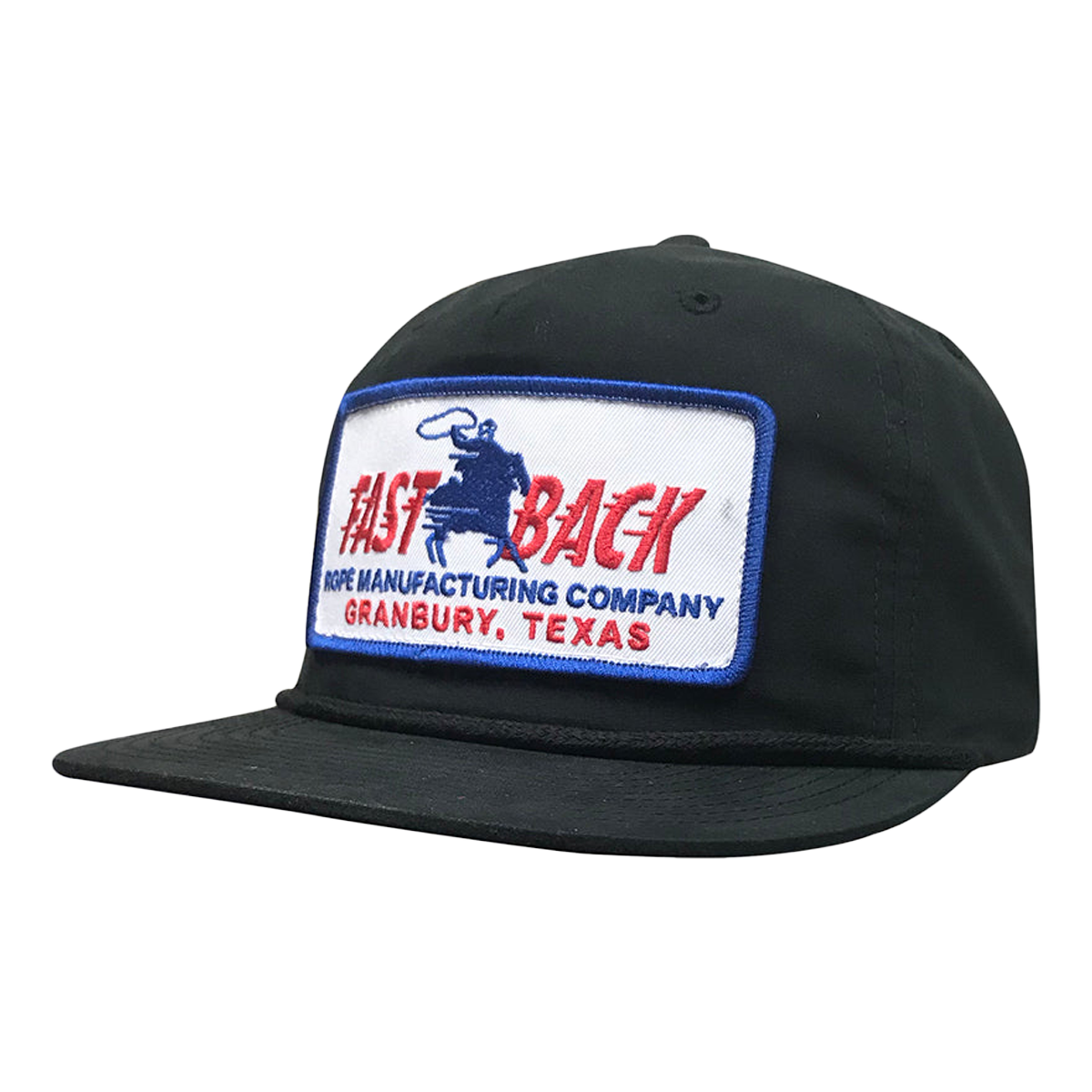 Fast Back - Black Retro Patch Rope Cap – 4NRanch